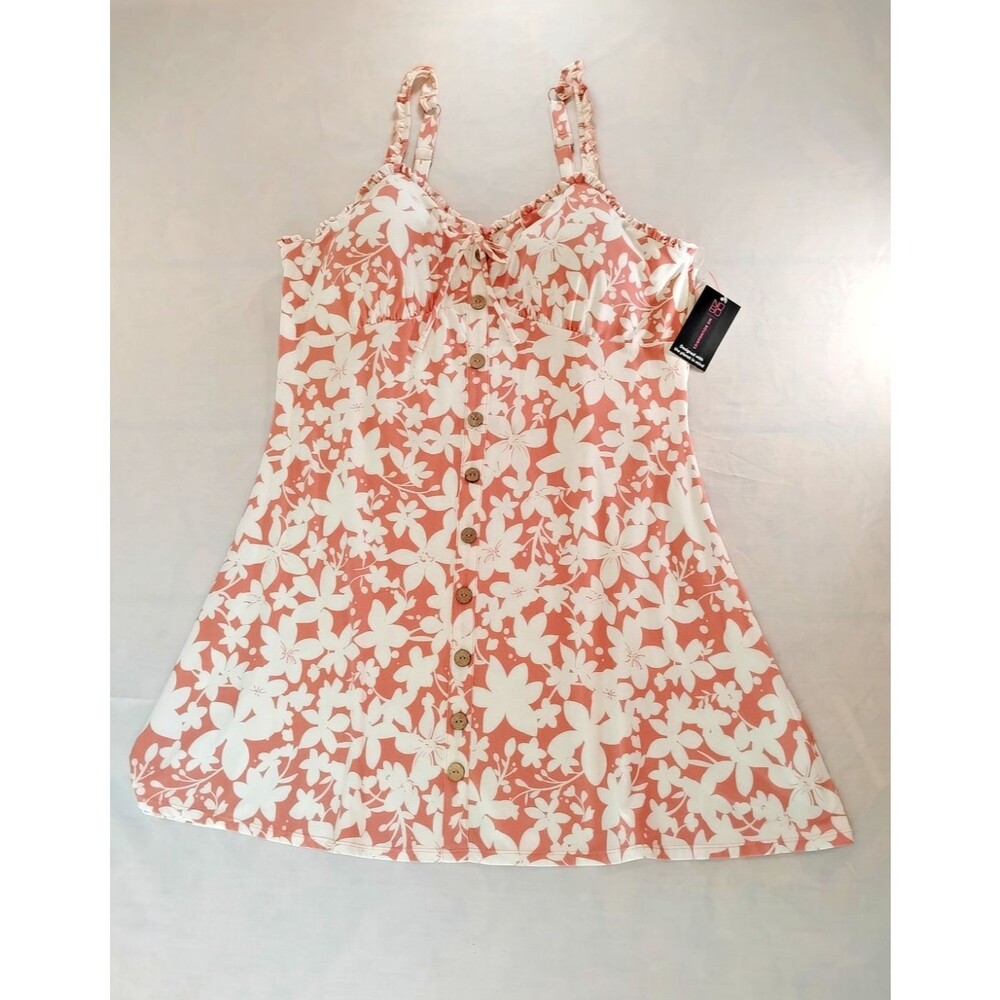 NWT Women 3X Ruffle Milkmaid Mini Dress Soft Stretch Padded Boho Pull on V-neck